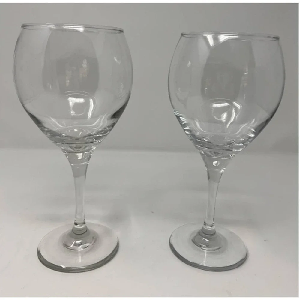 Large Crystal Wine Glasses Set of 2 8 1/2